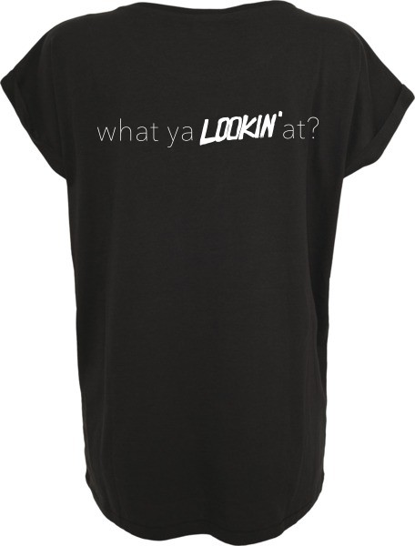 "LOOKING AT" Ladies Extended Shoulder Tee