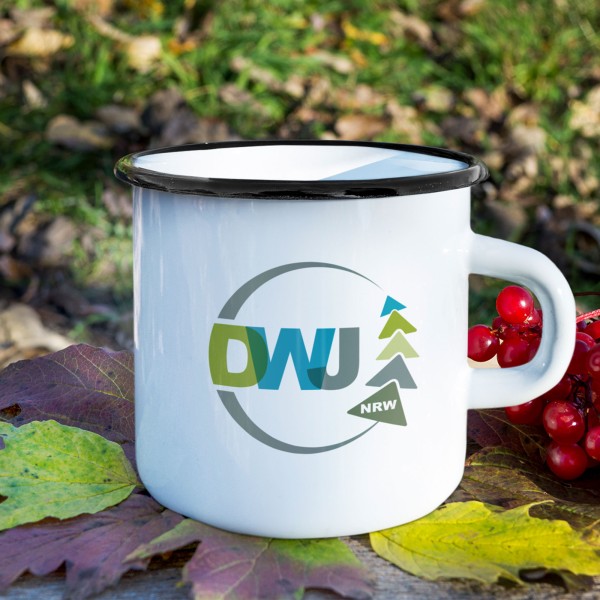 Wanderjugend Emaille Becher mit Logodruck