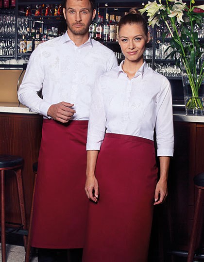 MENSA Bistroschürze Schwarz mit Logo Aufnäher