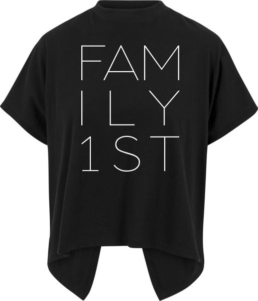 "FAMILY FIRST" Ladies Overlap Turtleneck Tee